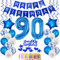 Folienballon 90. Geburtstag Dekoration Blau Tortendeko Geburtstag 90 Jahre Mann Luftballons 90 Geburtstag Mann Tortendeko 90. Geburtstag Männer ,Geburtstagsdeko 90 Jahre Mann Happy Birthday 90 deko