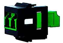 Glasfaser Keystone Modul LWL Kupplung LC-D Duplex OS2 Kapel APC Grün Einbau Steckdose Patch Glasfaserklabel Buchse Weiß und Schwarz (Glasfaser Modul 228090400 Schwarz)