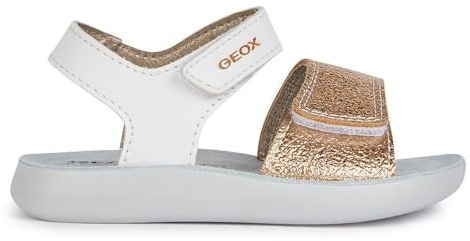 Geox Mädchen B Lightfloppy Sandal, White Gold, 27 EU