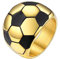 PROSTEEL Fußballfans Ring für Männer 18k vergoldet Herren Hip Hop Stil Ring mit Fußball Muster Ringgröße 64 Biker Motorradfahrer Modeschmuck Accessoire