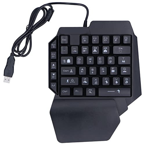 VVHUDA Einhand-Tastatur, tragbare Mini-RGB-Hintergrundbeleuchtung, 35 Tasten, Einhand-Gaming-PC, USB-Kabel, mechanische Tastatur, für Windows, für Xbox One small Gift