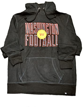 47 Herren Heathered NFL Blockout Headline Pullover Hoodie, Washington Football Team, Schwarz, Medium