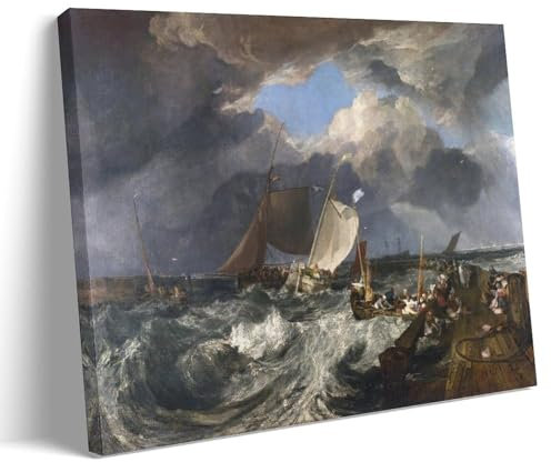 NGANOH Calais Pier by J. M. W. Turner Canvas Printed Poster Canvas Art And Wall Art Picture Print Modern Family Bedroom Decors 20x30inch(50x75cm)