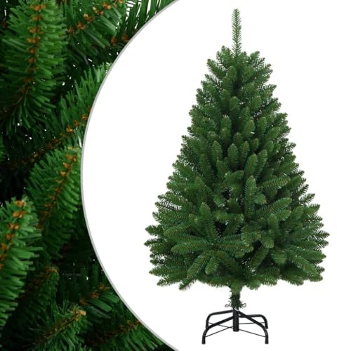 vidaXL Künstlicher Weihnachtsbaum, Klappbar Christbaum mit Ständer, Tannenbaum Kunstbaum mit PVC-Spitzen, Weihnachtsdeko Dekobaum für Innen Außen, Grün 120cm