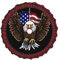 USA Flagge Patriotischer Adler gedruckt Weihnachtsbaum Rock Schnürung Büffel Plaid Weihnachtsbaum Matte Weihnachtsbaum Teppich Halloween Baum Abdeckung für rustikale Weihnachtsbaum Urlaub Dekorationen