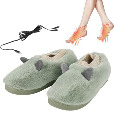 Neamou Zapatillas con calefacción, Calentador de pies eléctrico, Zapatillas para microondas, Calentador de pies, Botas calefactables, hogar, Alivia la rigidez de los pies