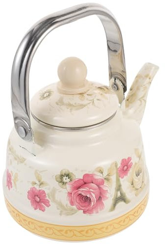 Ciieeo Emaille-teekessel Für Herdplatte Praktischer Wasserkocher Mit Blumenmuster Für Kaffee Und Teezubereitung Tragbar Für Camping Und Outdoor-aktivitäten