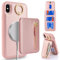 ELTEKER Mobile Phone Case for iPhone XS MAX Case with Card Slot, Magnetic Wallet Card Holder, Leather Flip Case with Ring Stand, Protective Case for iPhone XS Max, Rose Gold