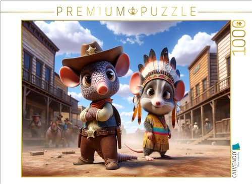 CALVENDO Puzzle Dusty und Milo: EIN Abenteuer im Wilden Westen | 1000 Teile Lege-Größe 64 x 48 cm Foto-Puzzle für glückliche Stunden