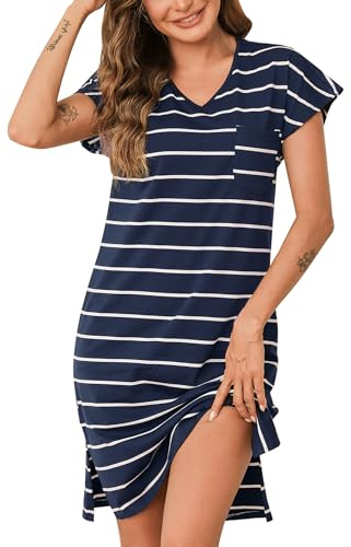 Jahetuul Cotton Nightdresses for Women Nighties Short Sleeve