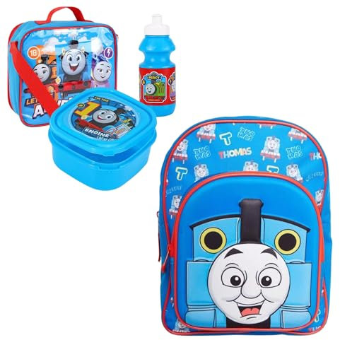 Bundle Bear Thomas The Tank Engine Backpack and Lunch Box Set for Kids, Includes Thomas Backpack & Thomas Lunch Box Set