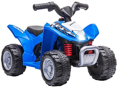 AIYAPLAY Honda Licensed Kids Electric Quad Bike, 6V Ride On Car ATV Toy, with LED Light, Horn, for 1.5-3 Years, Blue