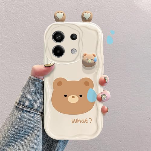 Custodia Cartone Animato 3D Compatibile con Redmi Note 13 Pro 4G | Cover TPU con Bordi Curvi Antiurto,con Simpatici Conigli,Rane e Orsi
