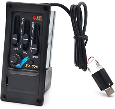 Guitar Equalizer Tuner Gitarren-Pickups Akustik Gitarre 3 Band EQ-505R Vorverstärker Verstärker Equalizer Pickup Piezo Schwarz