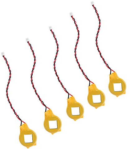 AYPOHU Lot de 5 piles 2032 à 2 broches pour ordinateur portable BIOS CMOS avec fil de rechange