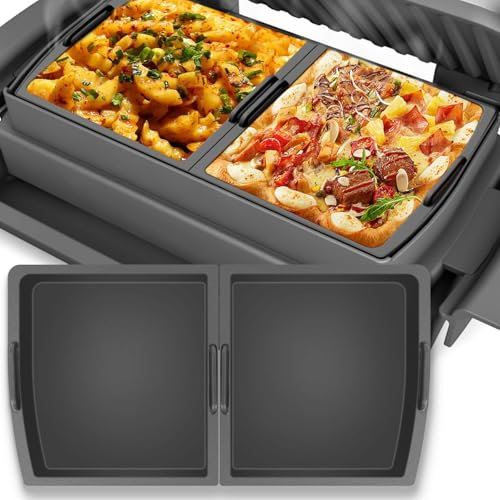 Backschalenteiler kompatibel mit Tefal OptiGrill XL, Elite XL, Plus + XL, Elite Plus XL, Backschale Backform Zubehör für Tefal Optigrill, 2 x Backschaleneinsatz aus Silikon