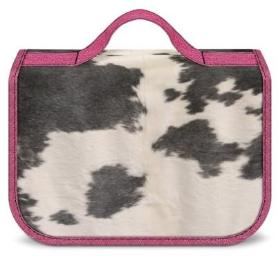 Cmagnifico Trousse de toilette à suspendre en cuir de vachette vintage - Étanche - Pour voyage, affaires, vacances, Cuir de vache vintage noir, Taille unique