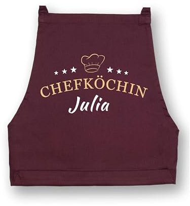 NIMAMA Kochschürze Damen Chefköchin Schürze Personalisiert für Frauen Küchenschürze - Burgund