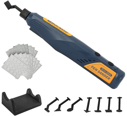 Bucasso Levigatrice a penna senza fili, 5 velocità e ricarica USB con luce LED, utensile elettrico multiuso, mini levigatrice elettrica per levigatura, lucidatura, finitura, artigianato fai da te