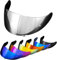 PSLER Helm Visier Verspiegelt für Shoei GT Air GT Air 2 TC-5 TC-9 Neotec CNS-1,Helmvisier Getöntes Visier Motorradhelm Zubehör Ersatz(Tiefsilber-Spiegel)