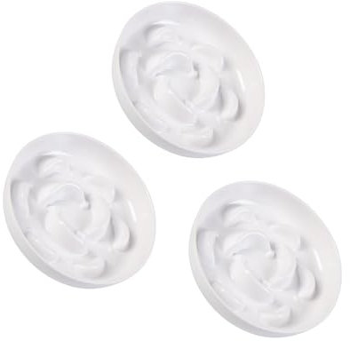 Antischlingnapf für Katzen 3er Set - Katzennäpfe aus Melamin - Interaktive Fressnäpfe im Labyrinth-Design - Futternäpfe für langsame Fütterung - Weiß× 3