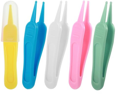 5 pinzette per la pulizia del naso, 5 colori, con testa rotonda, efficace per la cura del naso, per la cura dei bambini