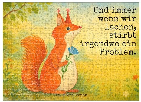 Mr. & Mrs. Panda Puzzle Eichhörnchen Blume Design 551 Teile - Geschenk, Motivation Sprüche, Lustige, Puzzlespiel, Spruch Positiv, 1000, Legespiel, Bilder, 1500, Lachen, 2000, Eichhorn