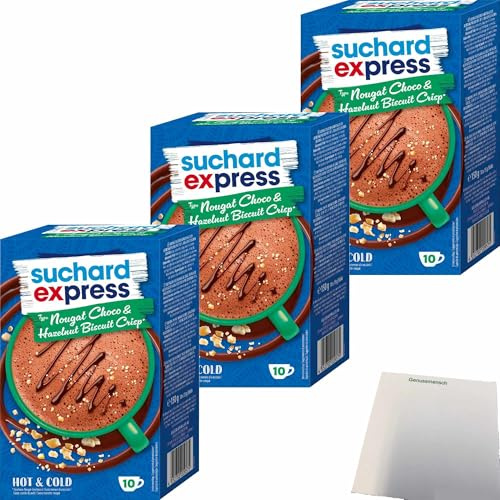 usy Bundle für Suchard Express Nougat Choco & Hazelnut Biscuit Crisp 10x15g Sticks 3er Pack (3x150g Packung) + usy Block