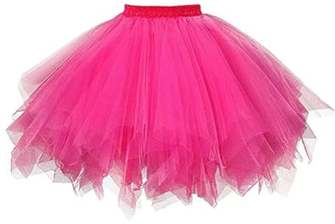 DTOHMOM Jupe tutu classique pour femme -Jupe de ballet en tulle - Jupon courteStyle années 50 - Élastique - Robe de danse - Robe de bal - Courte - Pour fête rétro