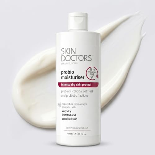 Skin Doctors Probio Moisturiser, 48-Hour Hydrating Body Lotion for Dry, Sensitive & Post-Shave Skin, Soothes Razor Irritation & Strengthens Skin Barrier, Dermatologically Tested, Fragrance-Free