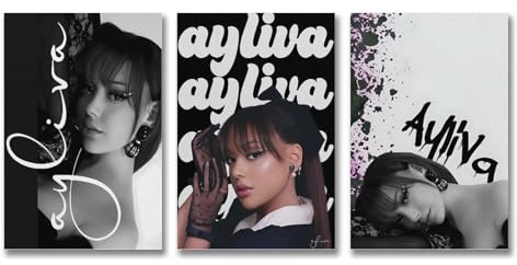 BELNQDHPO A Set Of 3 Ayliva Poster Music Vintage Retro Black And White Für Zimmer, Ästhetische Leinwand-Wandkunst, Schlafzimmer-Dekor Posters 08x12inch(20x30cm)-3pcs