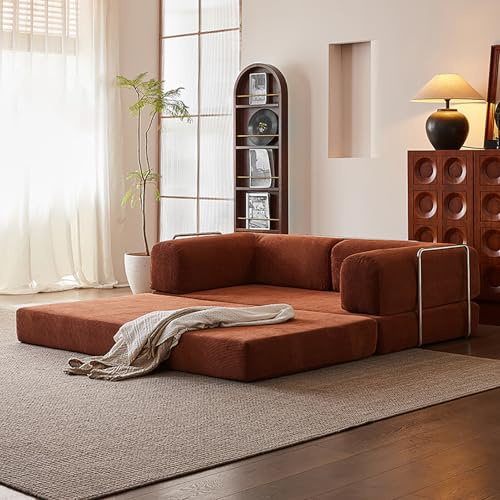 Schlafsofa Klappmatratze Klappmatratze mit festem Rahmen Multifunktionale Lounge Couch für Wohnzimmer Schlafzimmer