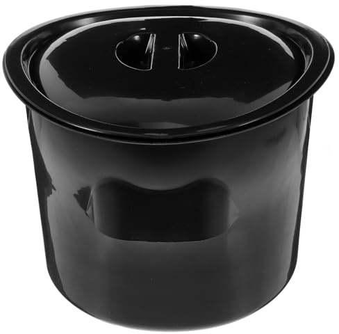 GARVALON Urinoir Femme Facile à Nettoyer avec Couvercle Portable Noir en Plastique pour Camping et Déplacements Longs, Adapté aux Personnes Âgées et Garçon et Filles