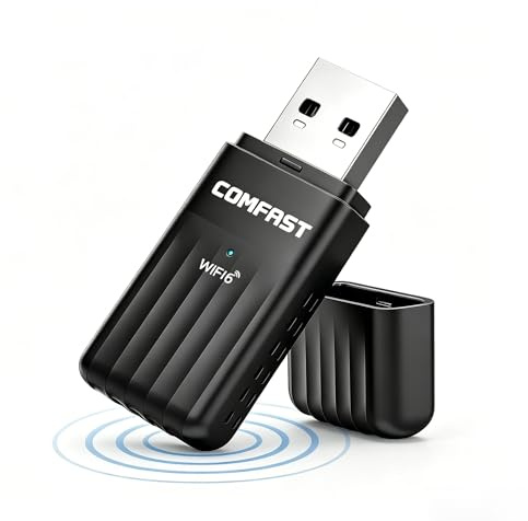 COMFAST Clé WiFi 6 Puissante AX900 Mbps, Clé WiFi pour PC Bluetooth 5.4 | Double Bande 2.4GHz/5GHz WiFi USB Dongle, MU-MIMO, WPA3, Pilote Intégré, Compatible Windows 10/11