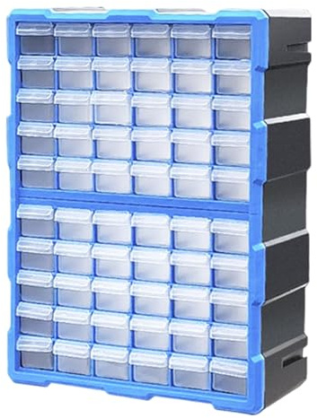 60-Drawer Parts Cabinet - Stackable Storage Organizer, Hardware and Craft Compartment Holder, Modular Drawer Unit | Garage Workshop Storage Solution, DIY Tool Organizer, Small Component Holder