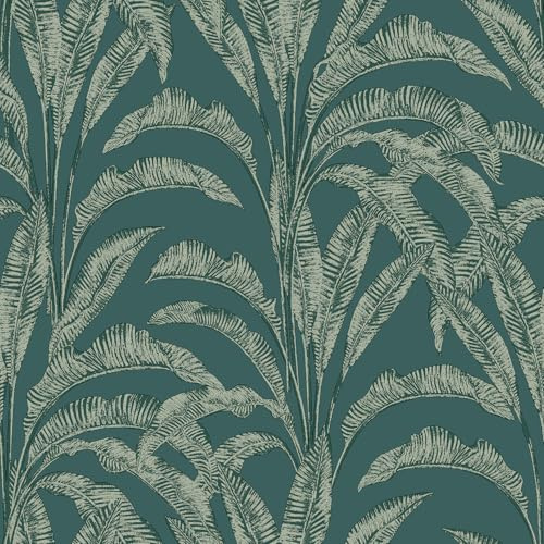Hexoa Papier Peint Feuilles bananier Tropical Vert forêt - Made in France - 53x1000