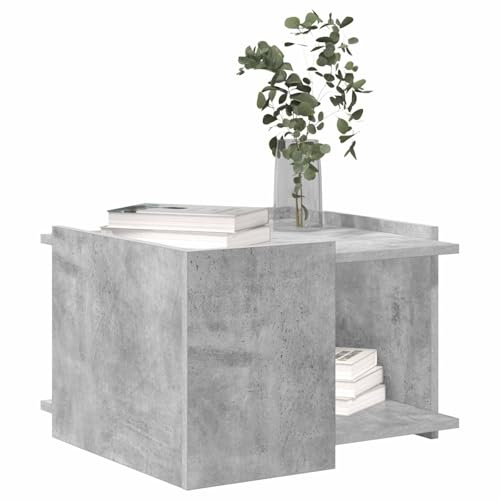 vidaXL Couchtisch Betongrau 50,5 x 50 x 33 cm Holzwerkstoff, Stylischer Couchtisch, modernes Wohnzimmer-Design, flexibel, pflegeleicht, viel Stauraum