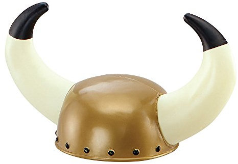 Bristol Novelty BH096 Viking Helmet with Plastic Horns, Mens, Multi-Colour, One Size