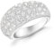 Tuscany Silver Damen Ring Sterling Silber Weiß Zirkonia Pavéfassung Halbkugel - Größe P