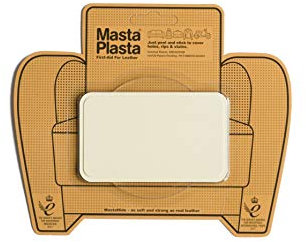 MastaPlasta Premium Leather Repair Patch - Ivory 10cm x 6cm (4in x 2.4in). Your Instant Upholstery-Quality Scratch and Tear Repair for Sofas, Car Interiors, Bags, Vinyl & DIY