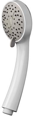 Croydex Essentials Three Function Shower Handset with Rub Clean Nozzles, White, 198 x 87 x 72.2mm (HxWxD)