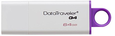 Kingston DataTraveler G4 - DTIG4/64GB USB 3.1 Gen 1/USB 3.0 G4 Flash Drive, 64 GB, Purple/ White