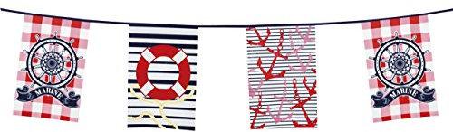 Bolandanda-Girlande rechteckig Navy, Weiß/Blau/Rot, 44352