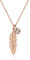Elli Halskette Damen Feder Boho Anhänger mit Kristall in 925 Sterling Silber Rosévergoldet
