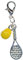 Miniblings Tennisschläger und Tennisball Charm Tennis emailliert 2er - Handmade Modeschmuck I Kettenanhänger versilbert - Bettelanhänger Bettelarmband - Anhänger für Armband