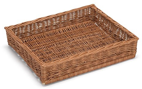 Prestige wicker Large Display Storgae Basket 50x40Cm, Willow, Natural, 50 x 40 x 10 cm