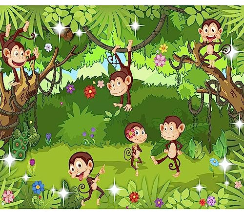 murando Fototapete Monkey Affe 350x256 cm Vlies Tapeten Wandtapete XXL Moderne Wanddeko Design Wand Dekoration Wohnzimmer Schlafzimmer Büro Flur für Kinder Kinderzimmer Dschungel