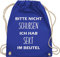 Turnbeutel Rucksack - Sportbeutel bedruckt Geschenk - Bitte nicht schubsen ich hab Sekt im Beutel - Unisize - Royalblau - sektgeschenke für frauen festival-bag festival sprüche stoffbeutel