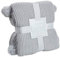 Dreamscene Chunky Knit Throw for Sofa Large Knitted Thick Warm Pom Pom Bed Blanket - Silver Grey, 150 x 180cm