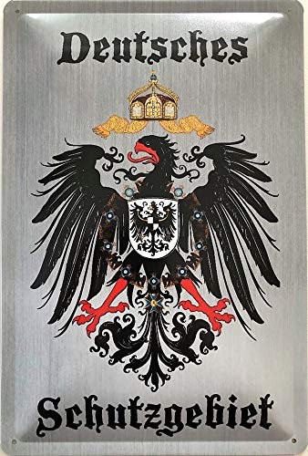 Deko7 Blechschild 30 x 20 cm Wappen Deutsches Schutzgebiet grau